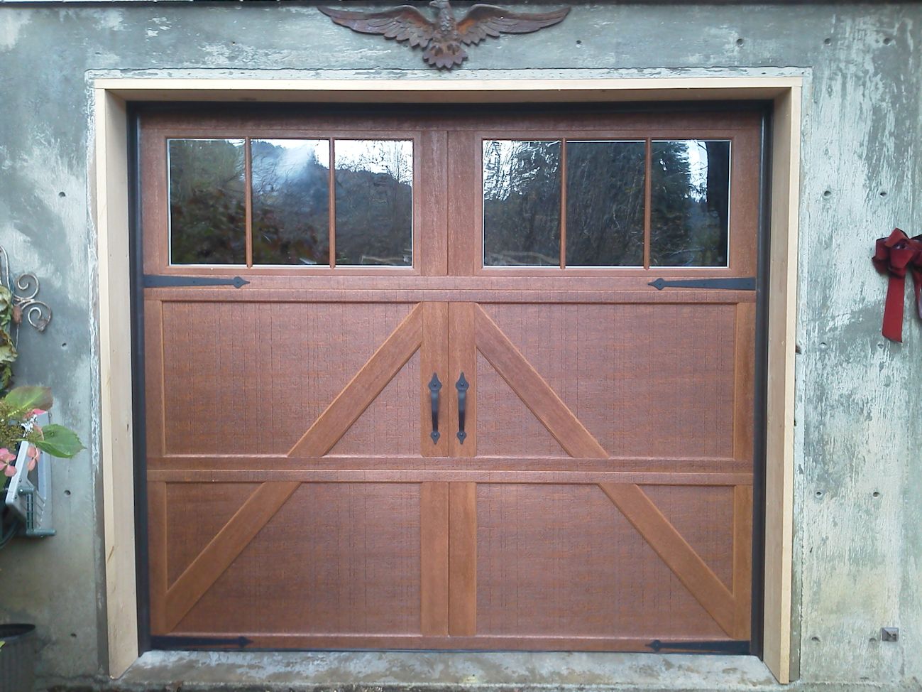 Steel Carriage House Door With A "Wood Look"